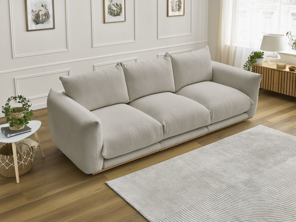 Canapé droit 3 places ERNEST bouclette taupe — vue 6