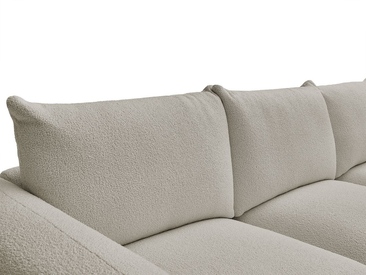 Canapé droit 3 places ERNEST bouclette avec pouf taupe — vue 5