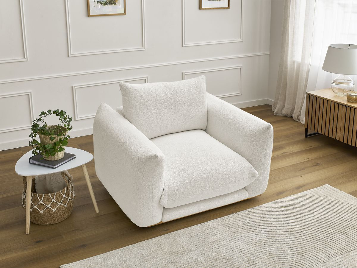 Fauteuil ERNEST bouclette blanc — vue 6