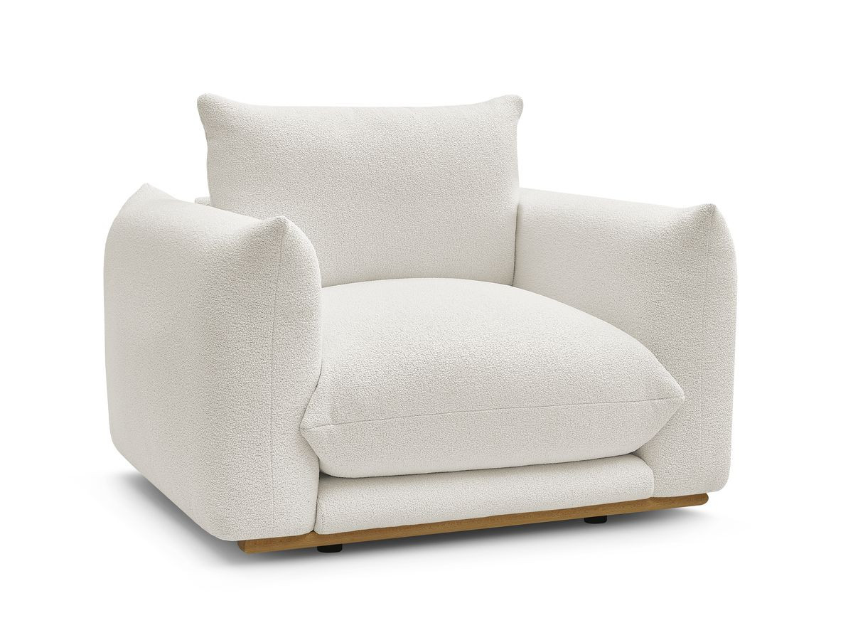 fauteuil ernest tissu bouclette de couleur blanc