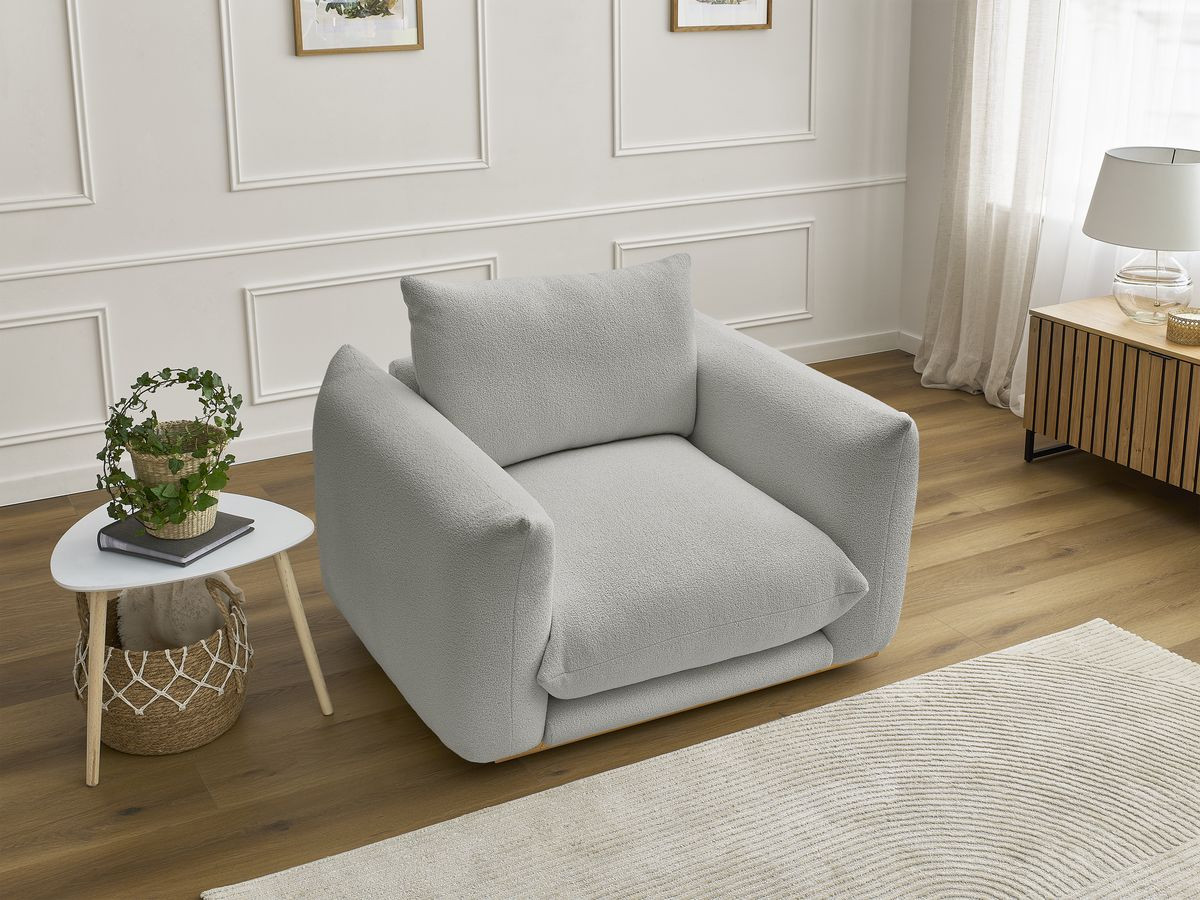 Fauteuil ERNEST bouclette gris clair — vue 6