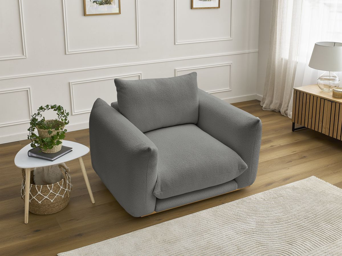 Fauteuil ERNEST bouclette gris foncé — vue 6
