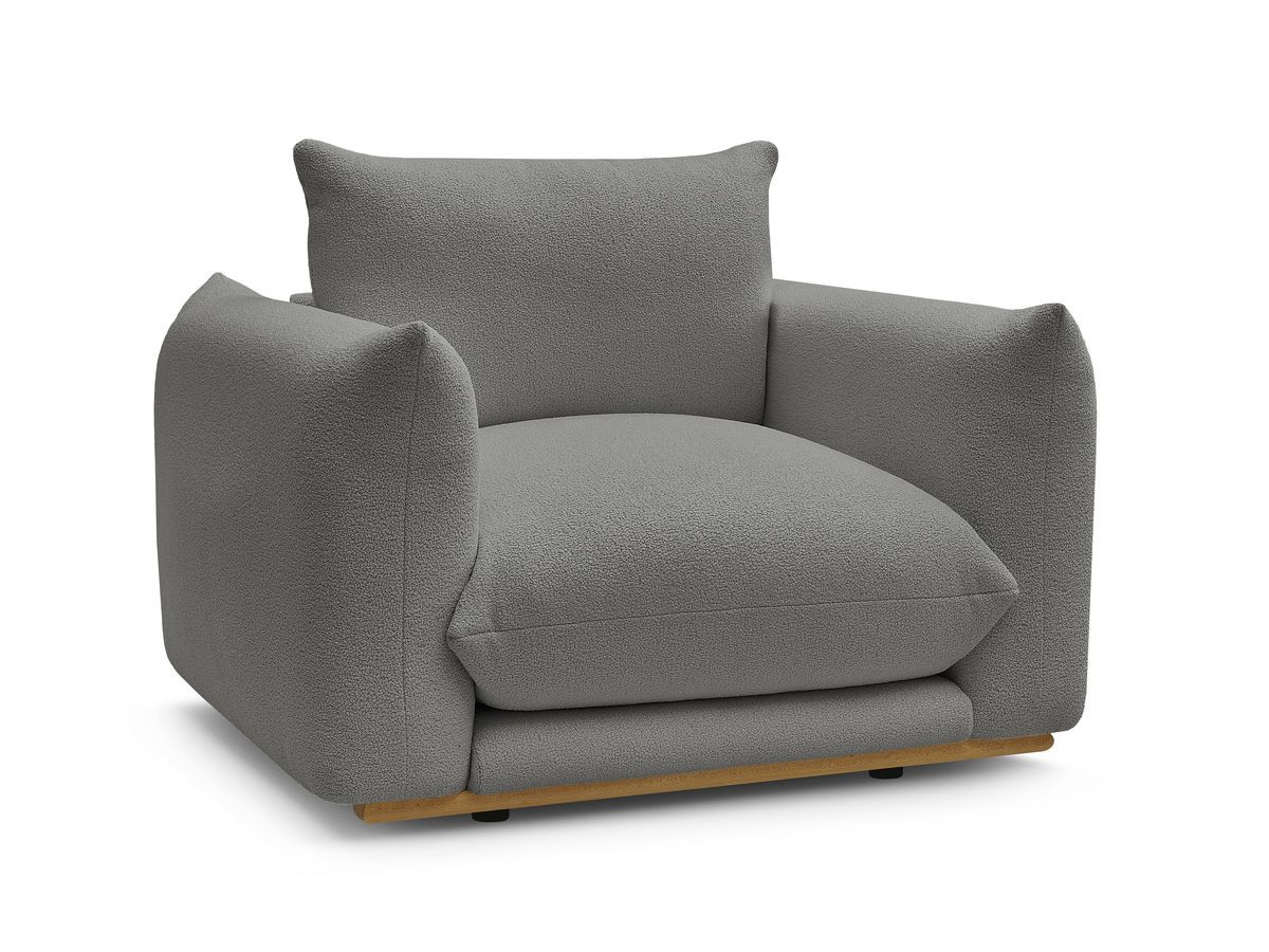 fauteuil ernest tissu bouclette de couleur gris foncé