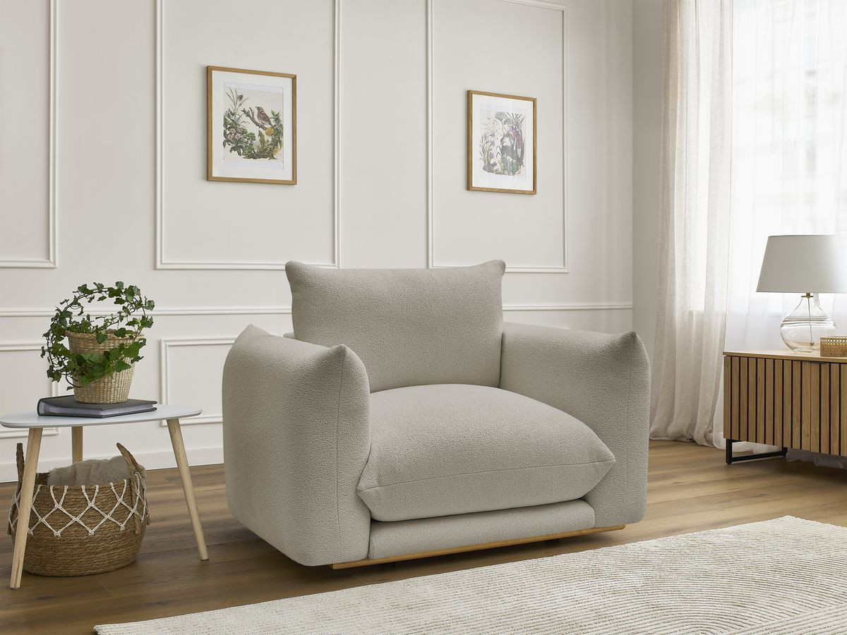Fauteuil ERNEST bouclette taupe