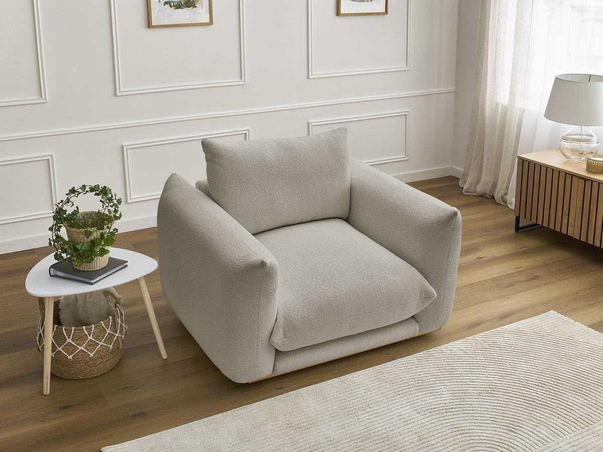 Fauteuil ERNEST bouclette taupe — vue 6