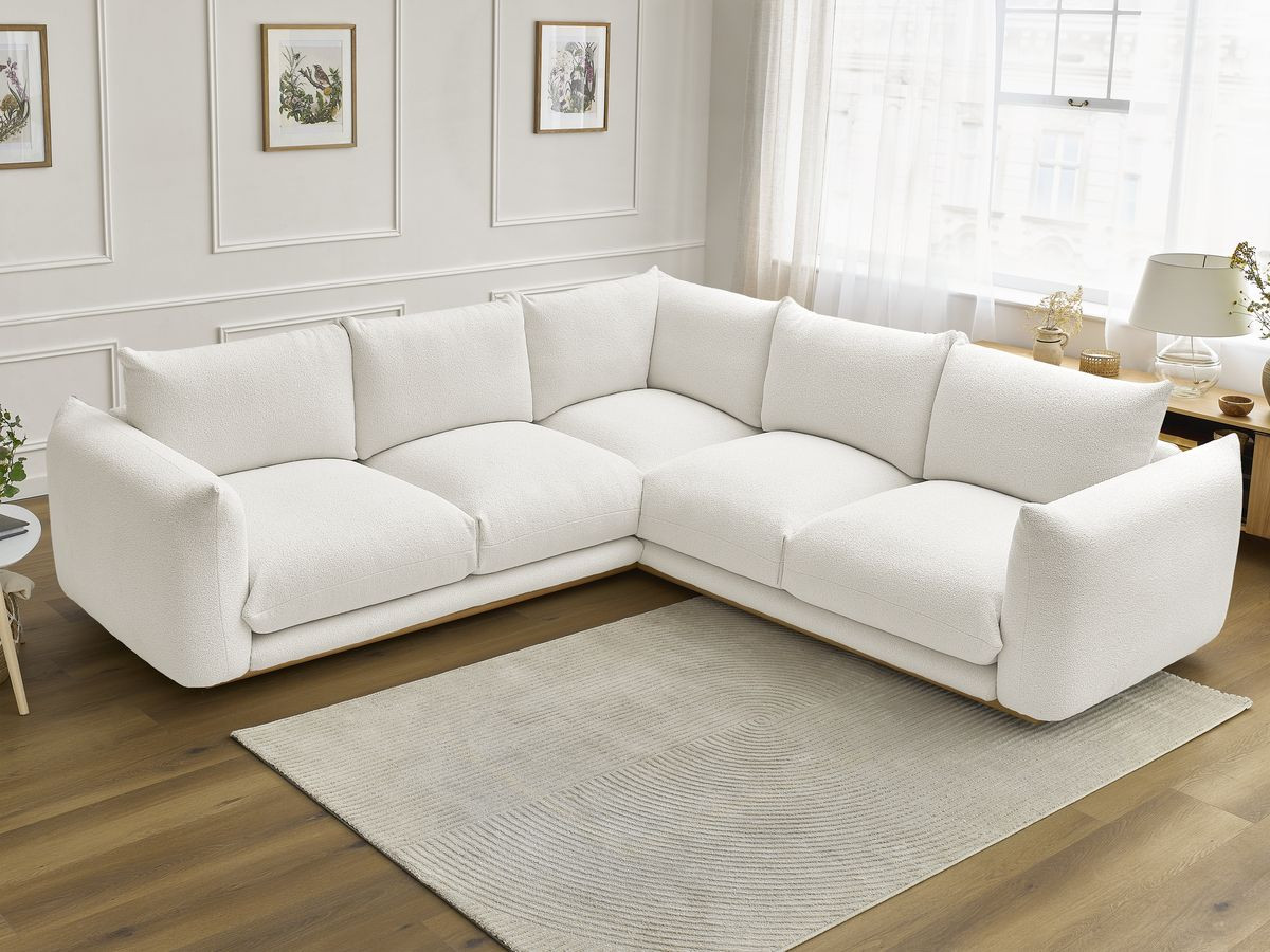 Canapé d'angle ERNEST bouclette blanc — vue 6
