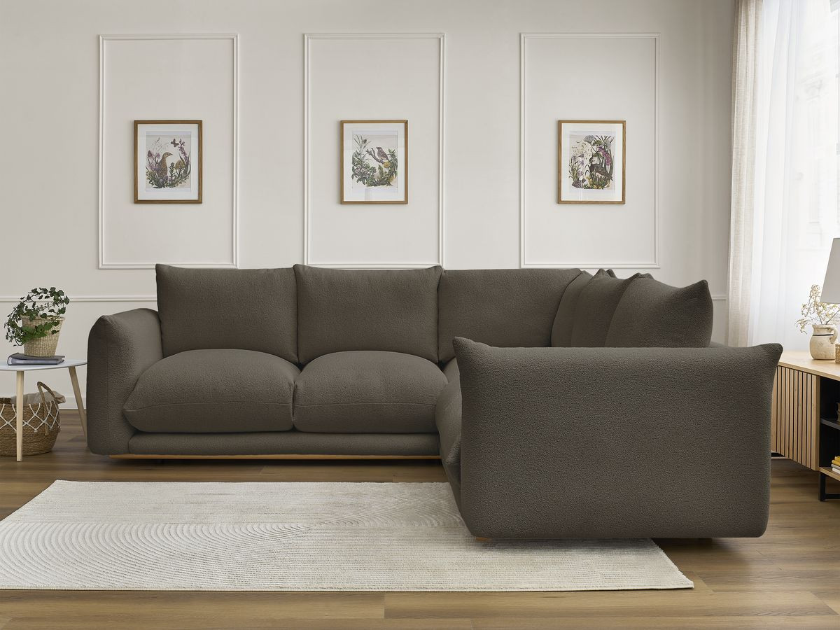 Canapé d'angle ERNEST bouclette marron — vue 5