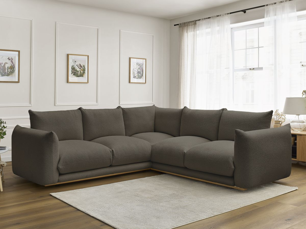 Canapé d'angle ERNEST bouclette marron