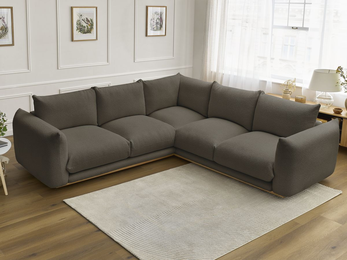 Canapé d'angle ERNEST bouclette marron — vue 6