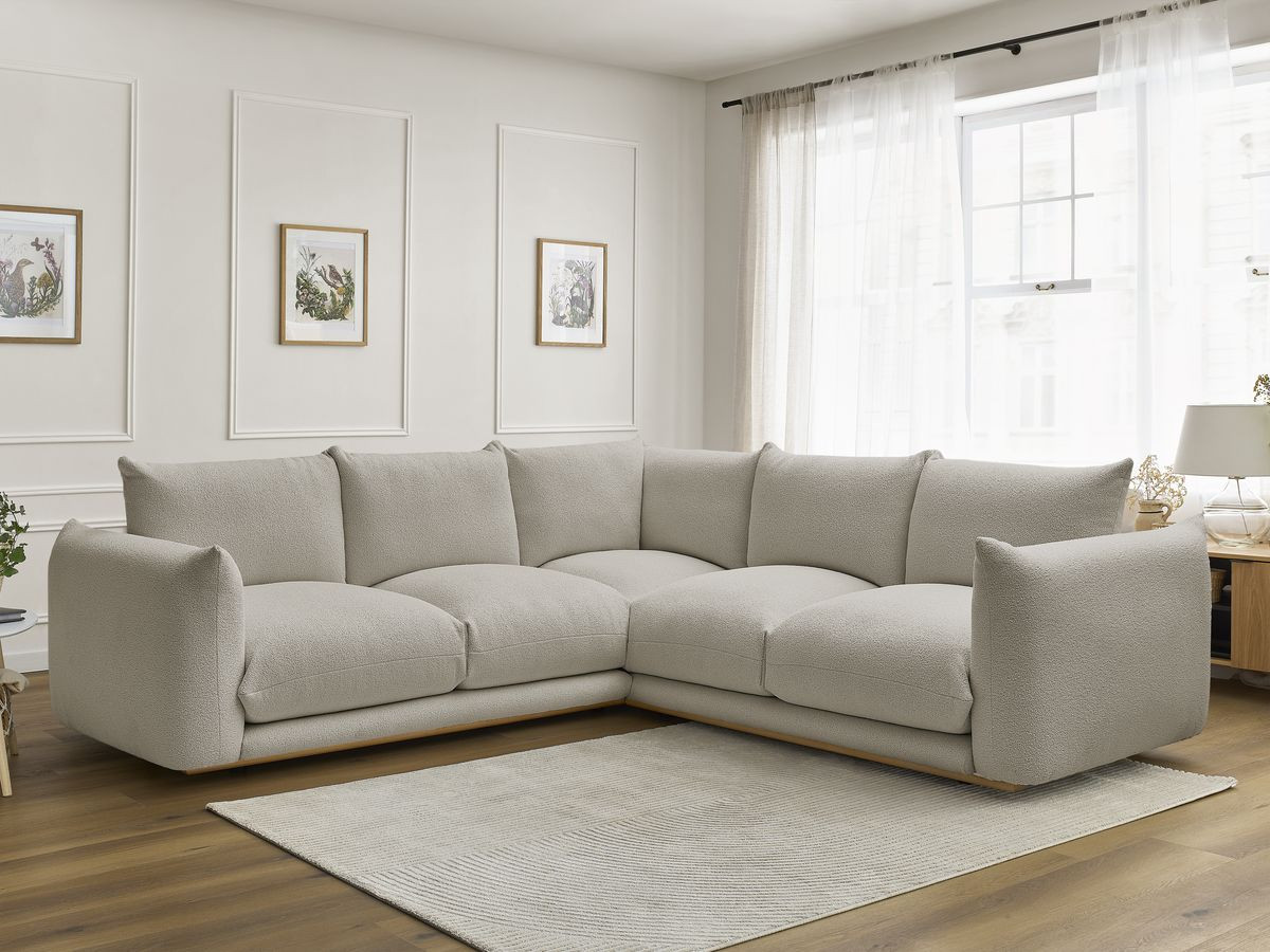 Canapé d'angle ERNEST bouclette taupe