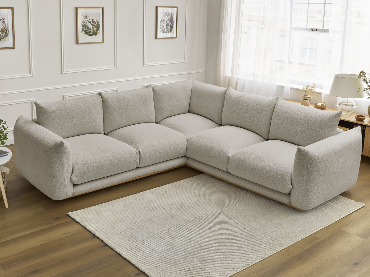 Canapé d'angle ERNEST bouclette taupe — vue 6