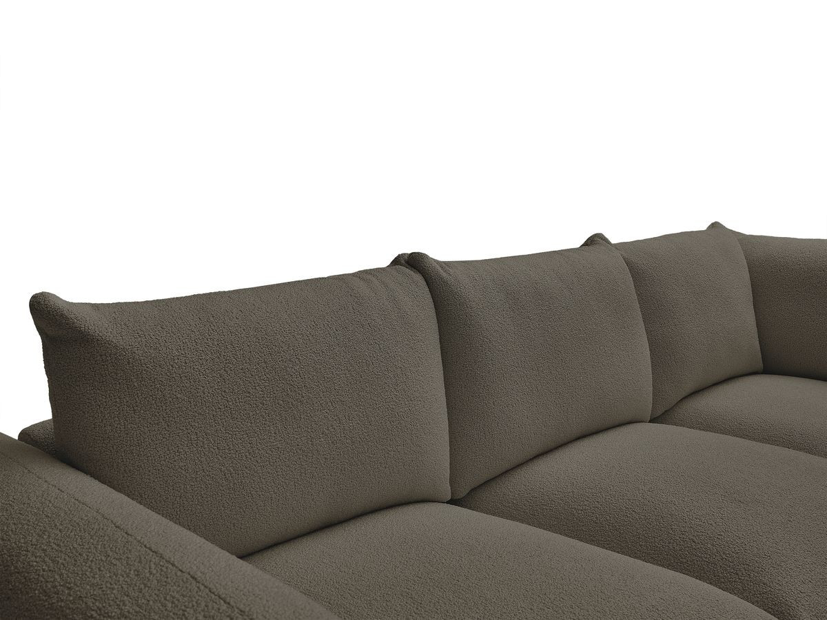 Canapé d'angle ERNEST bouclette avec pouf marron — vue 5