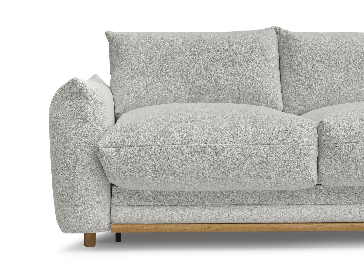 Canapé droit convertible 3 places ERNEST bouclette gris clair — vue 6