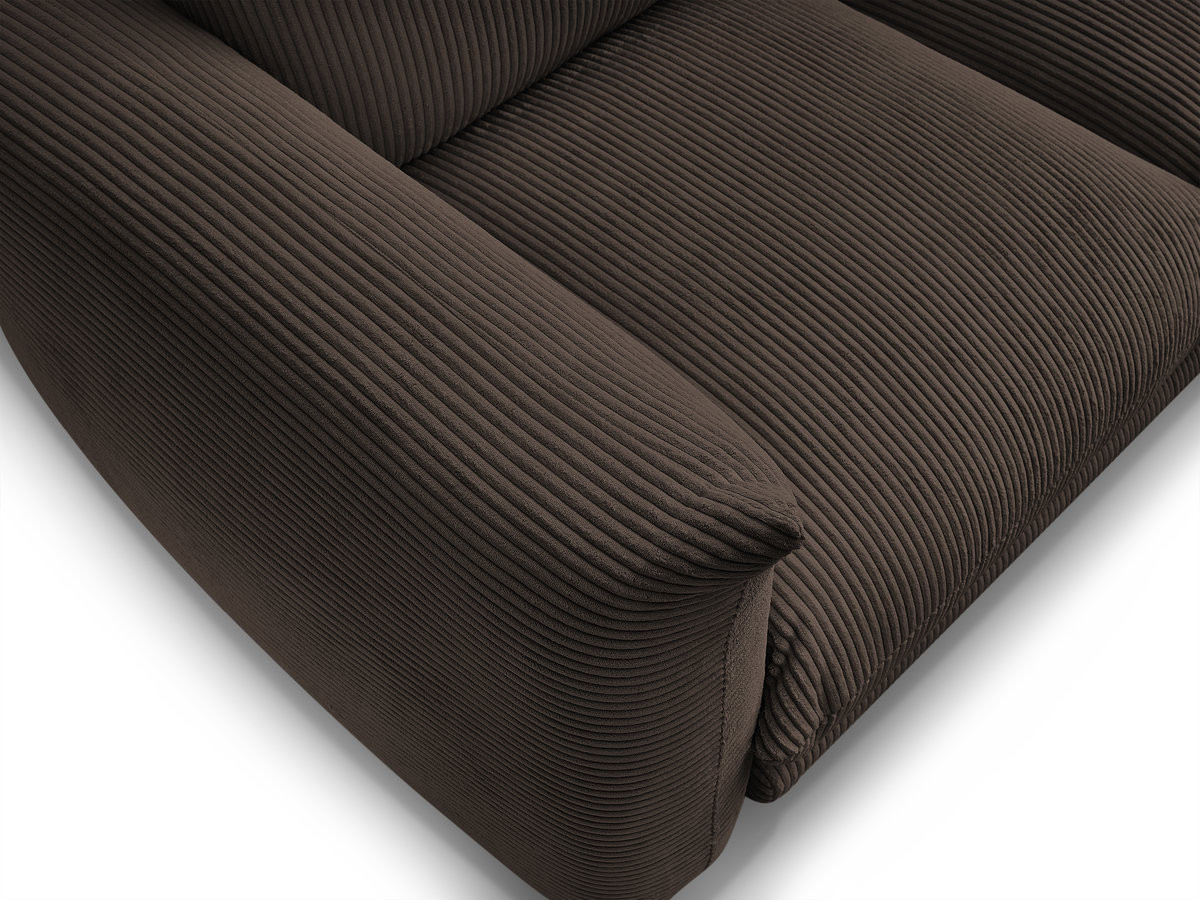 Canapé droit 2 places ERNEST velours côtelé avec pouf marron — vue 6