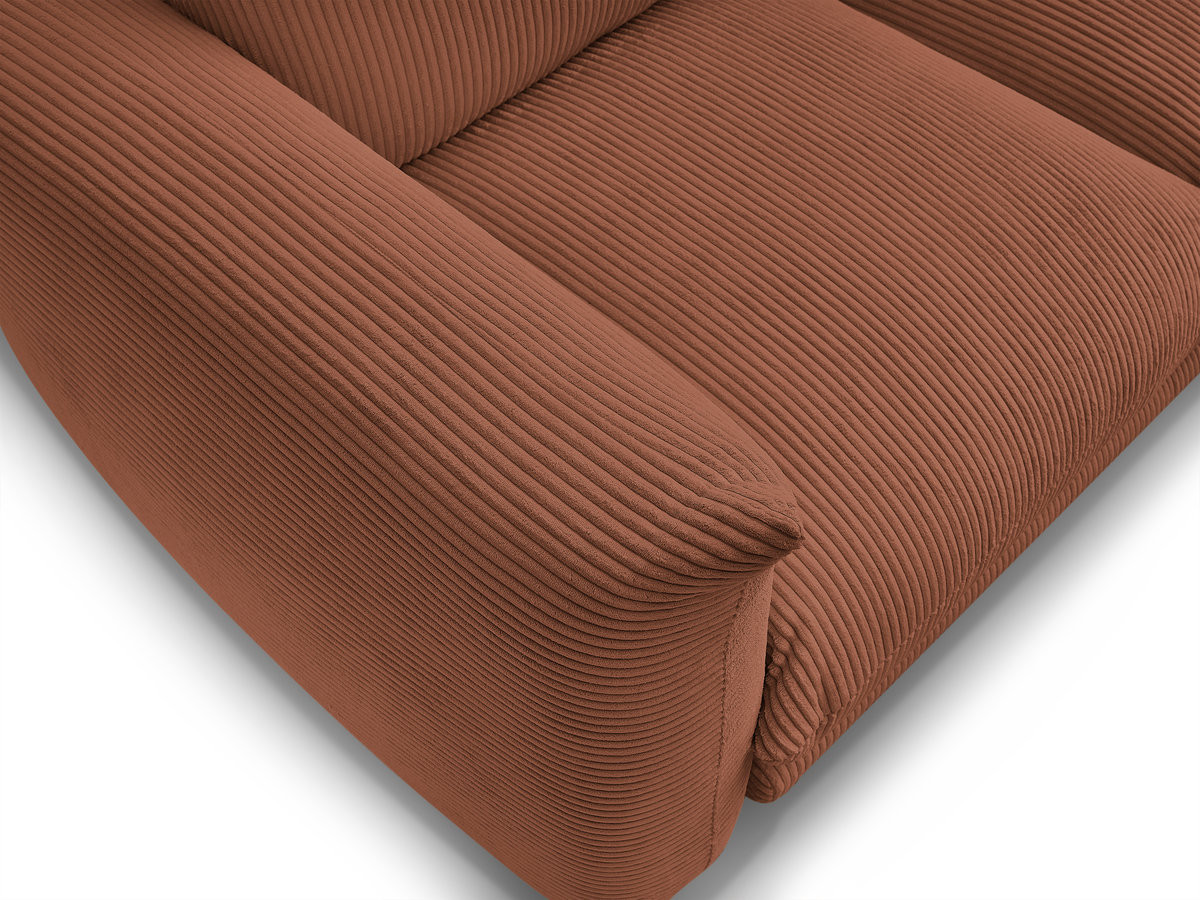 Canapé droit 2 places ERNEST velours côtelé avec pouf orange — vue 6