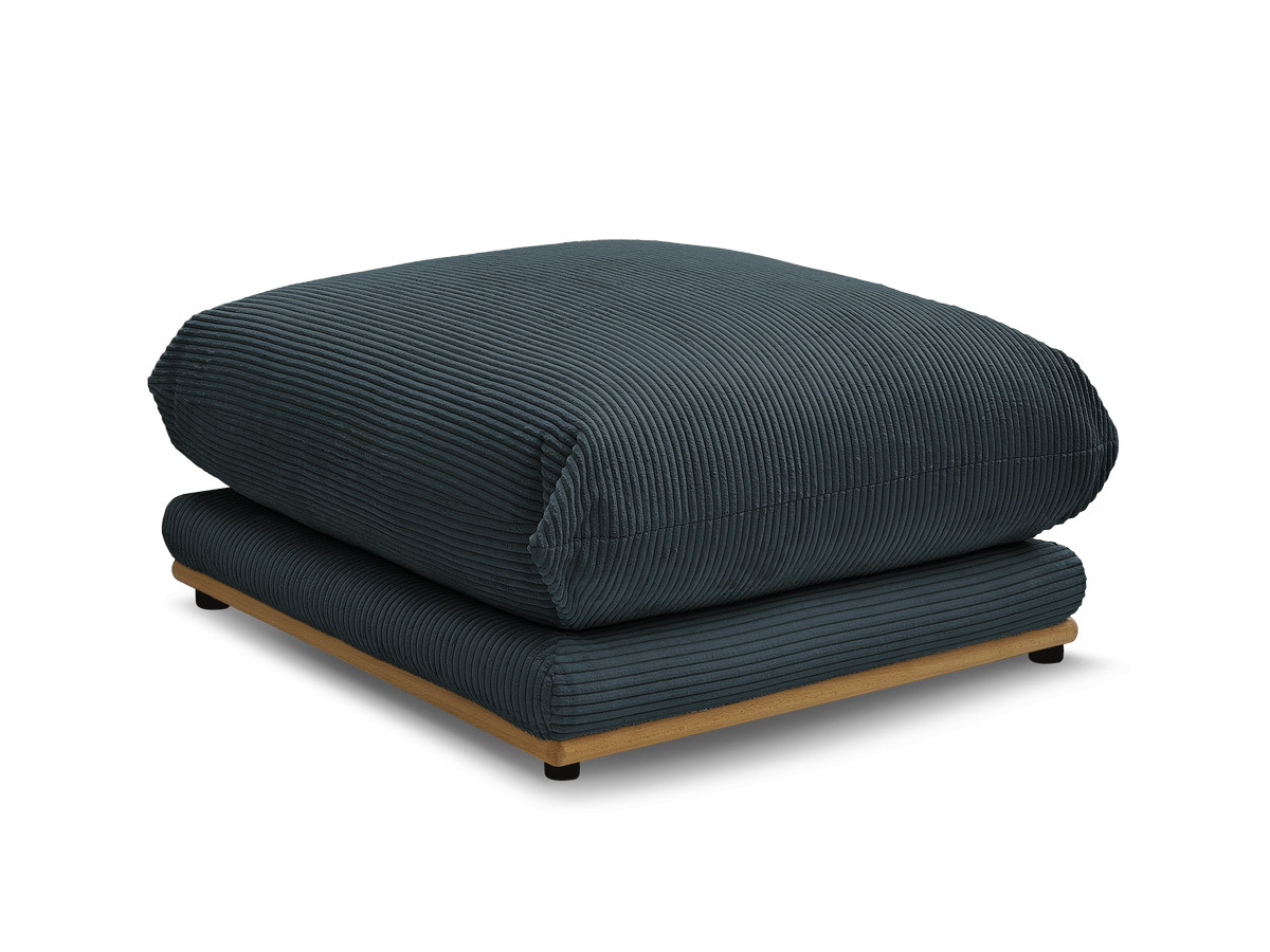 ernest corduroy stoffen poef gekleurd blauw
