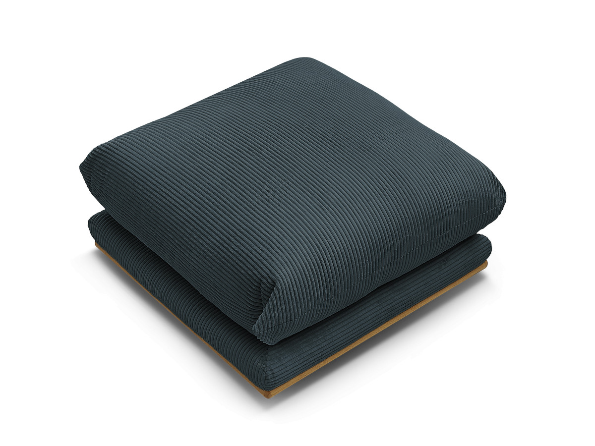 Pouf ERNEST velours côtelé bleu — vue 5