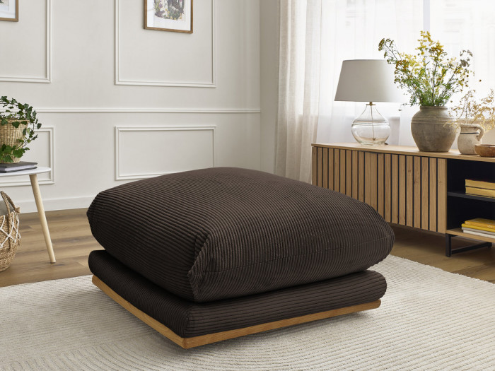 Pouf ERNEST tissu velours côtelé