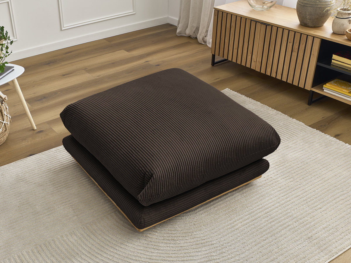 Pouf ERNEST velours côtelé marron — vue 5