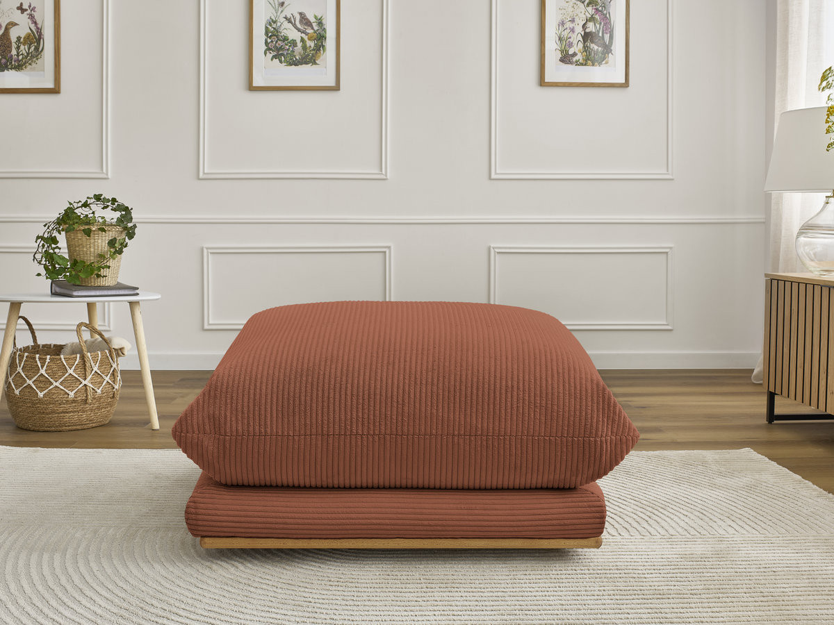 Pouf ERNEST velours côtelé orange — vue 4