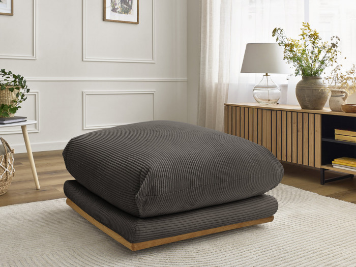 Pouf ERNEST tissu velours côtelé