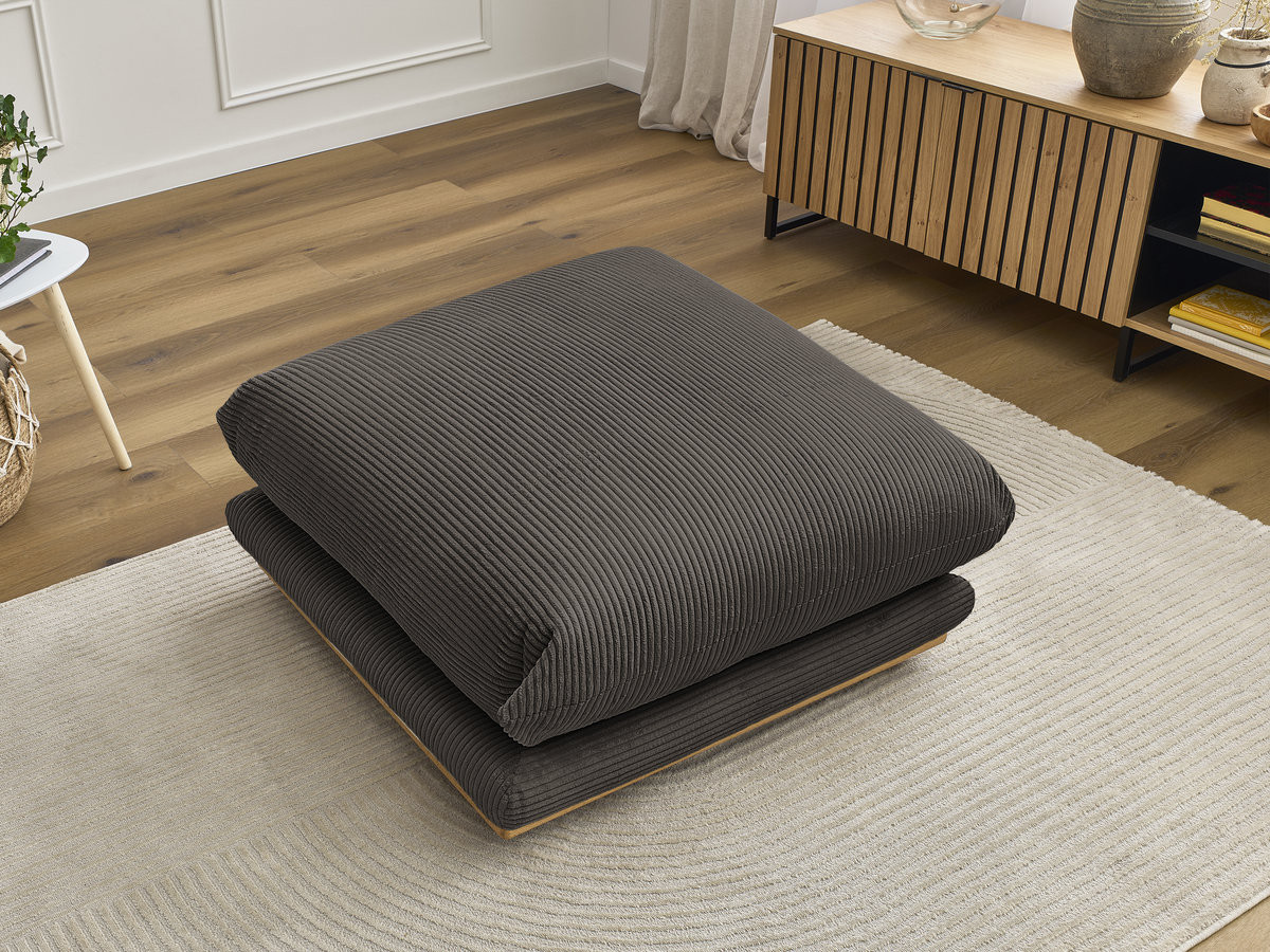 Pouf ERNEST velours côtelé taupe — vue 5