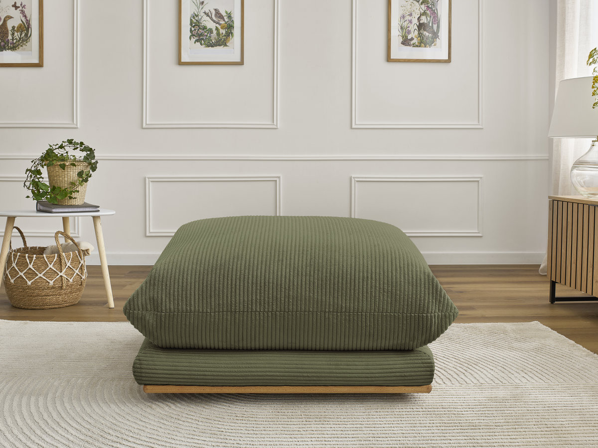 Pouf ERNEST velours côtelé vert — vue 4