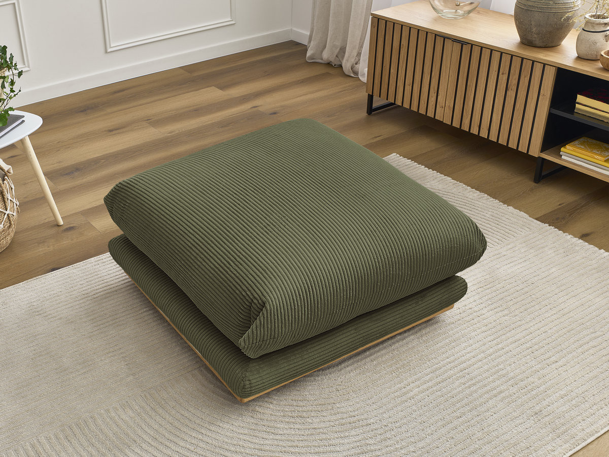 Pouf ERNEST velours côtelé vert — vue 5
