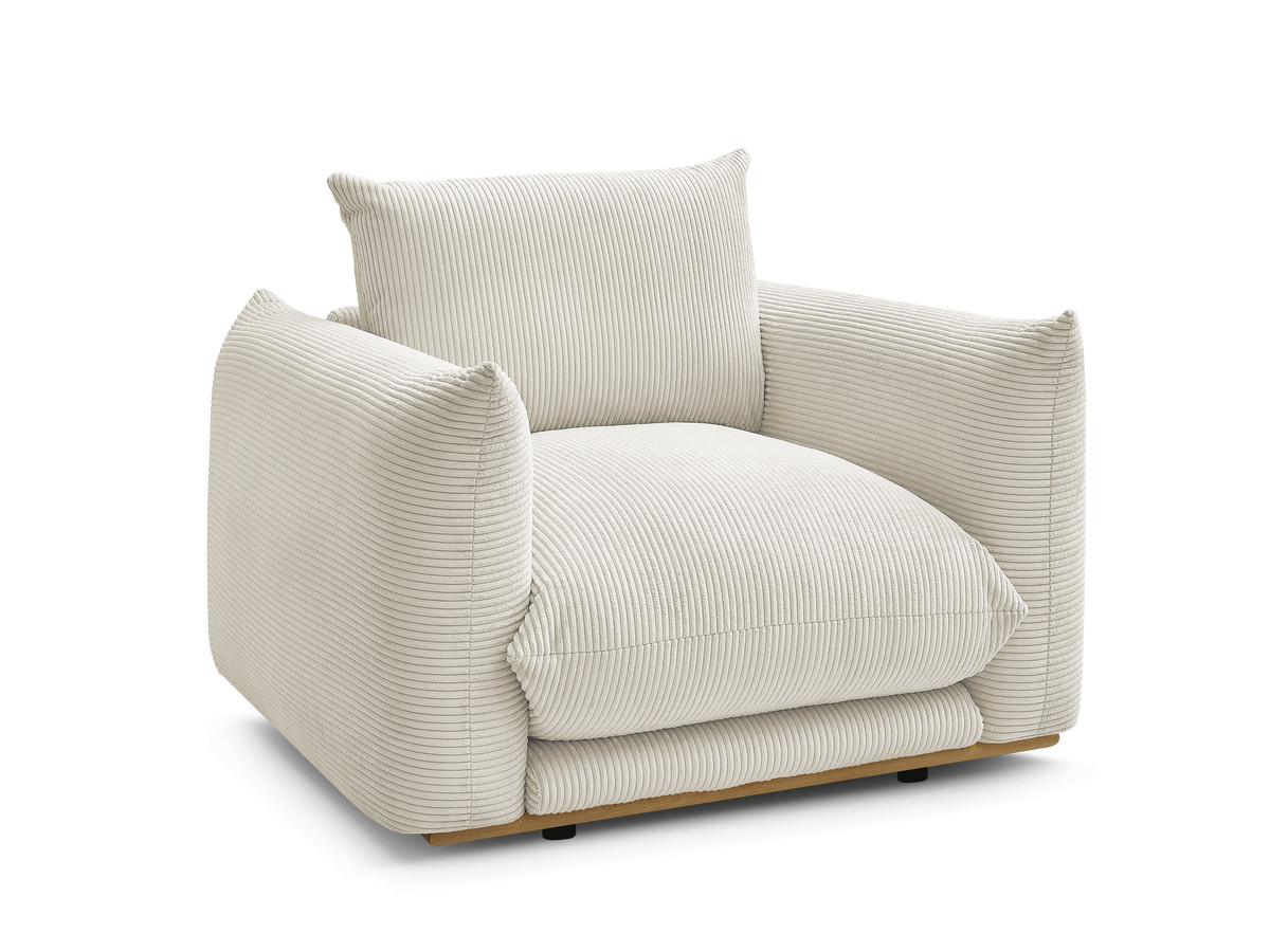 fauteuil ernest tissu velours côtelé de couleur beige