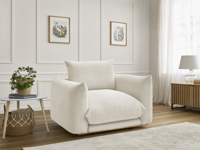 Fauteuil ERNEST tissu velours côtelé