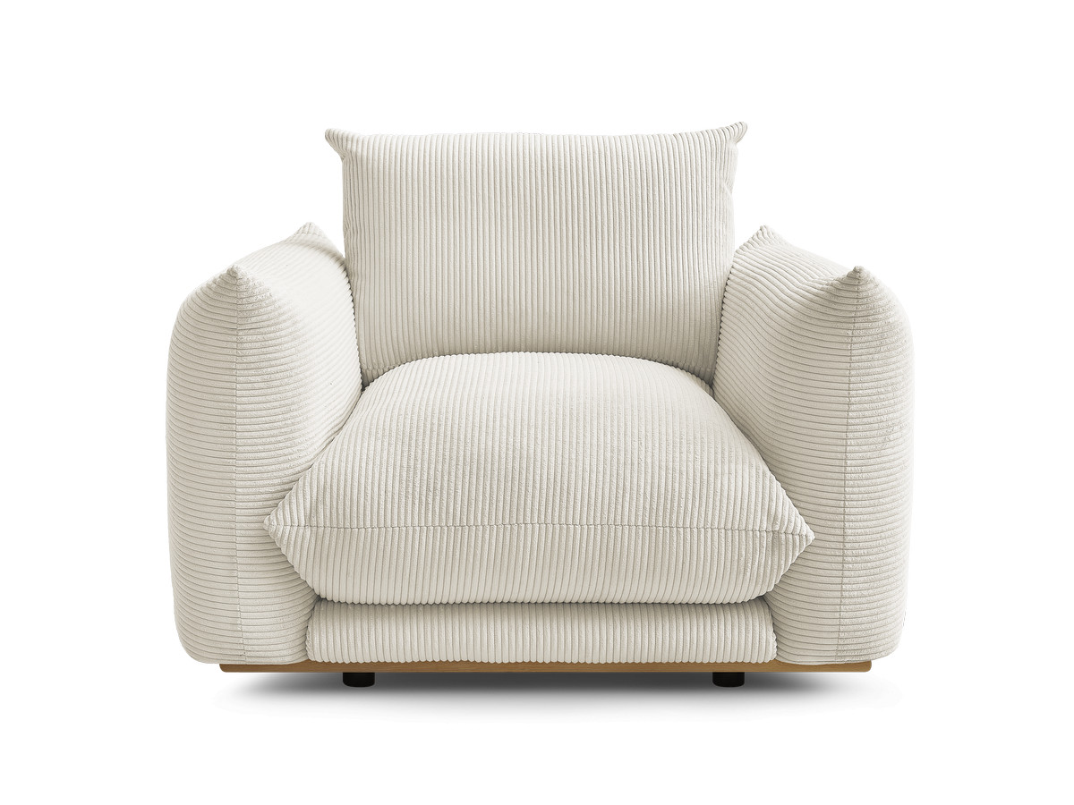 Fauteuil ERNEST velours côtelé beige — vue 6