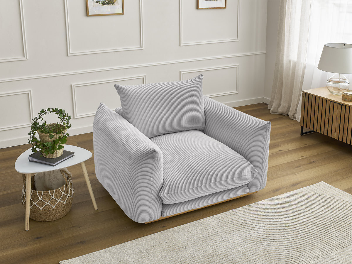 Fauteuil ERNEST tissu velours côtelé