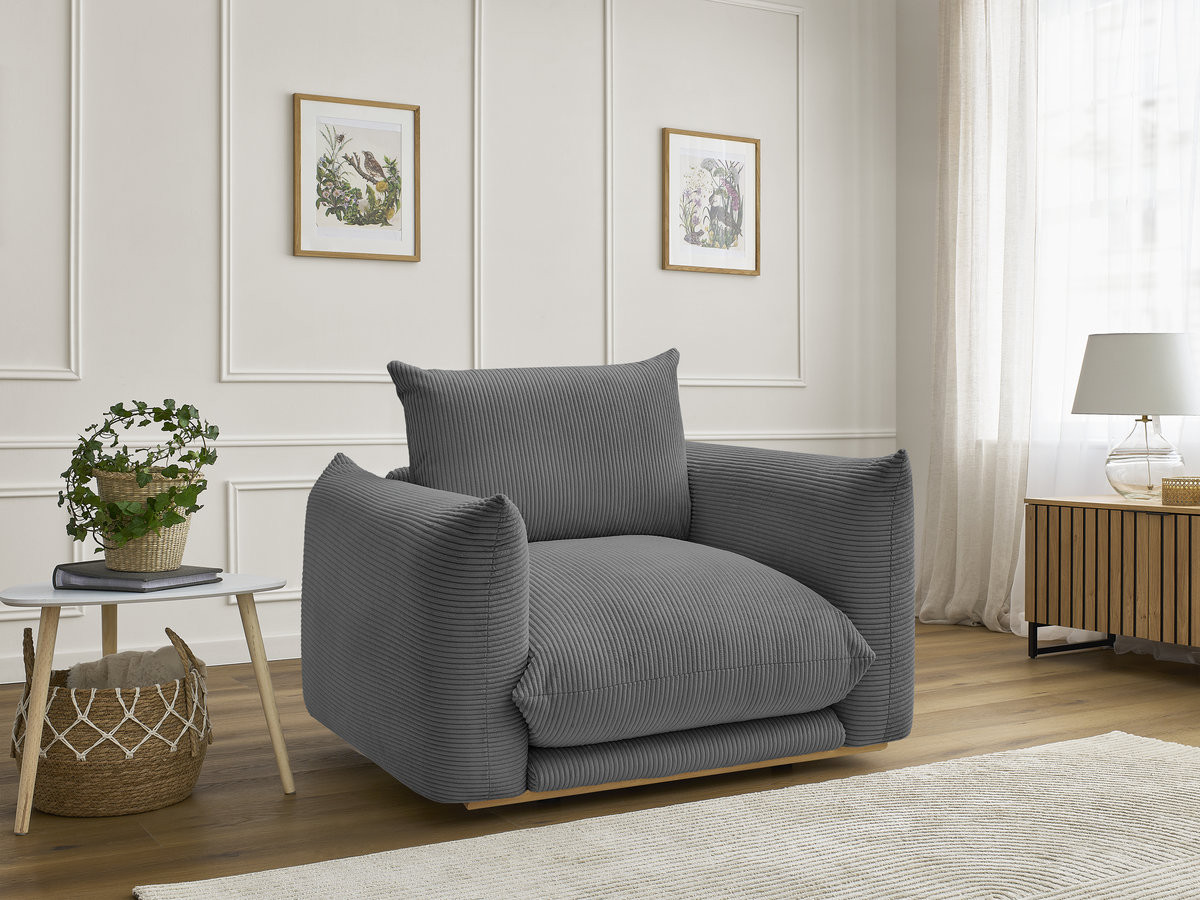 Fauteuil ERNEST tissu velours côtelé