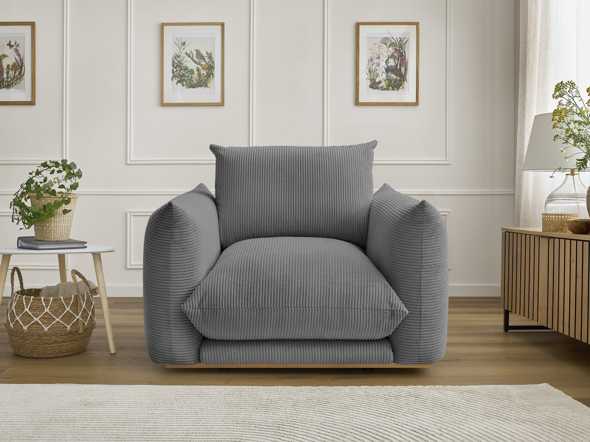 Fauteuil ERNEST velours côtelé gris foncé — vue 4