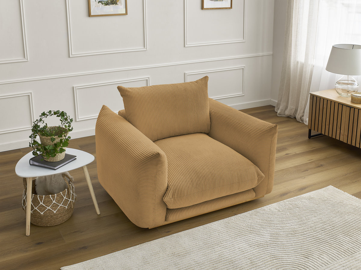 Fauteuil ERNEST velours côtelé jaune — vue 5