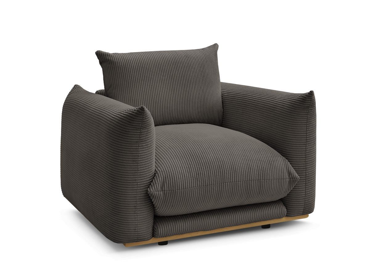 fauteuil ernest tissu velours côtelé de couleur taupe