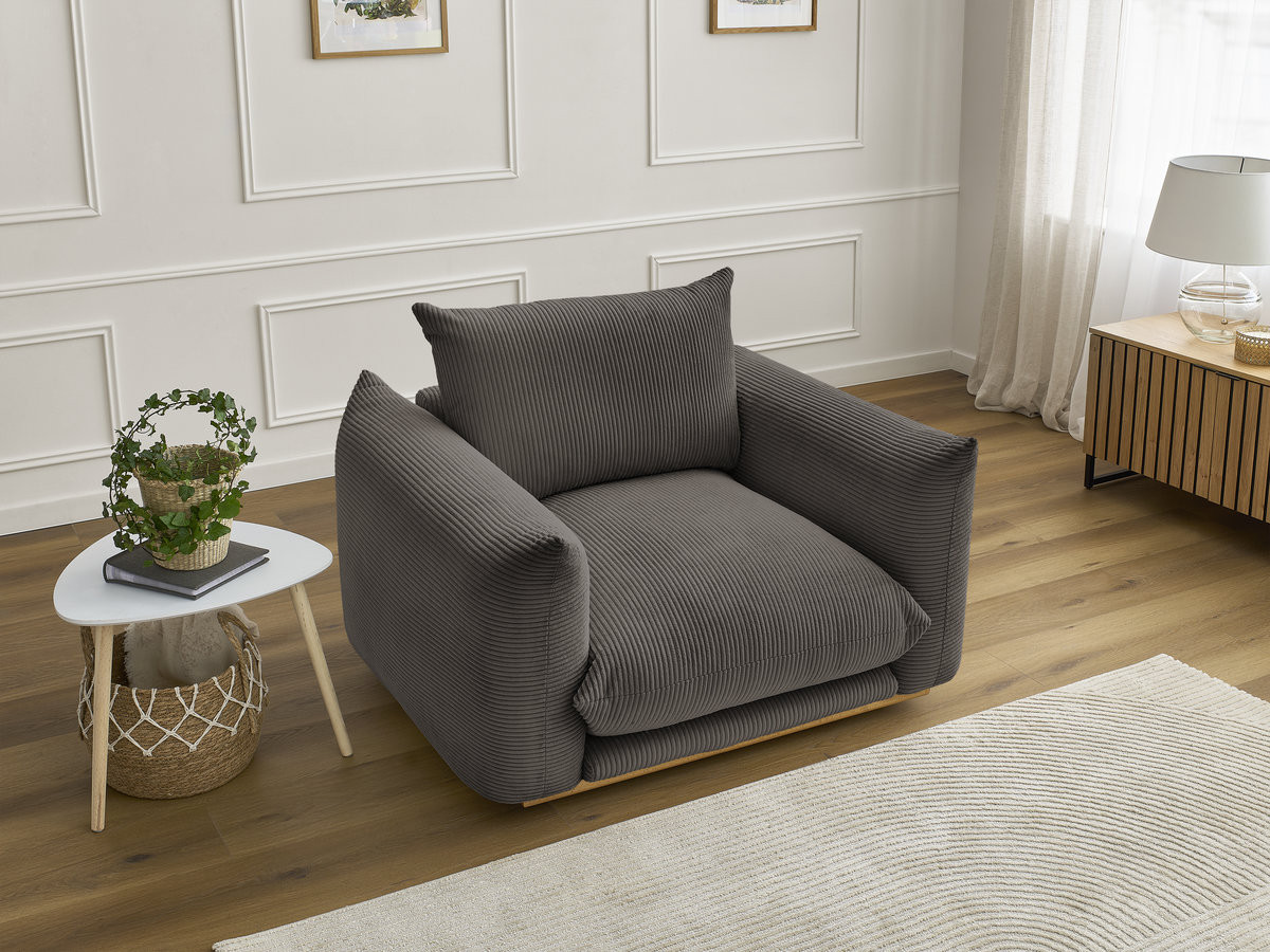 Fauteuil ERNEST tissu velours côtelé