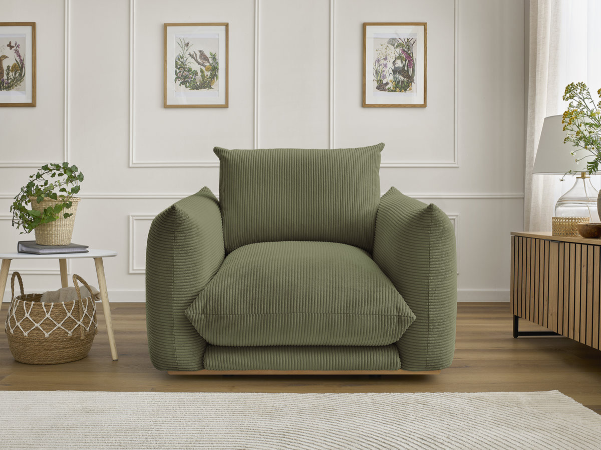 Fauteuil ERNEST velours côtelé vert — vue 4