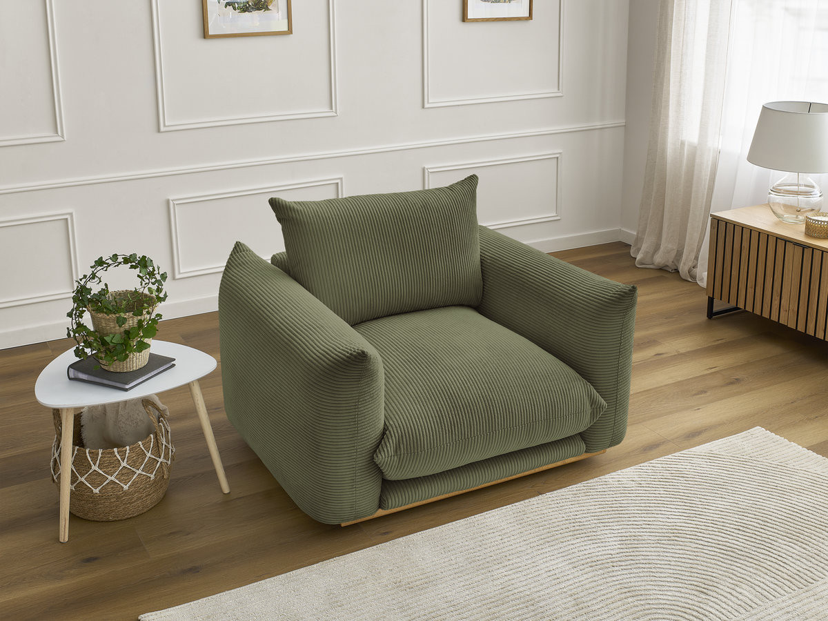 Fauteuil ERNEST tissu velours côtelé