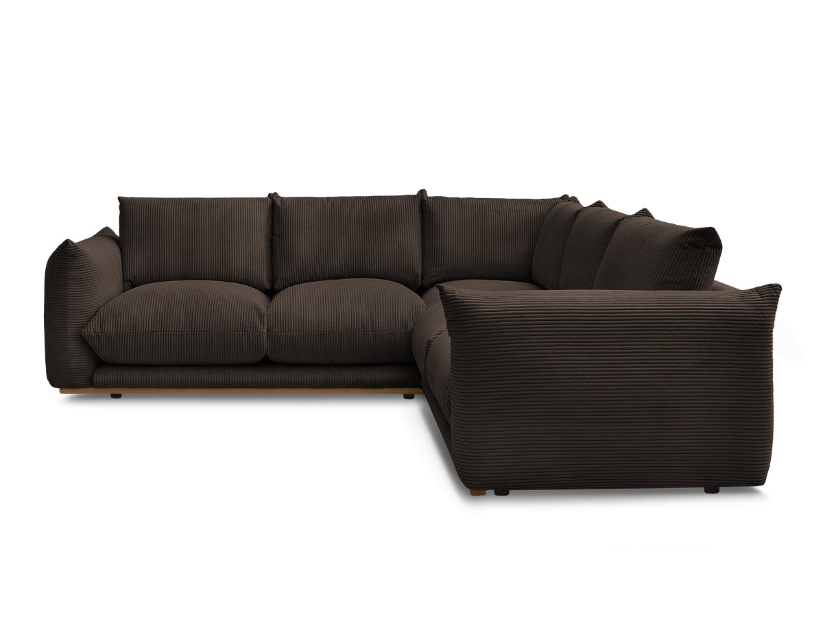 Canapé d'angle ERNEST velours côtelé marron — vue 6