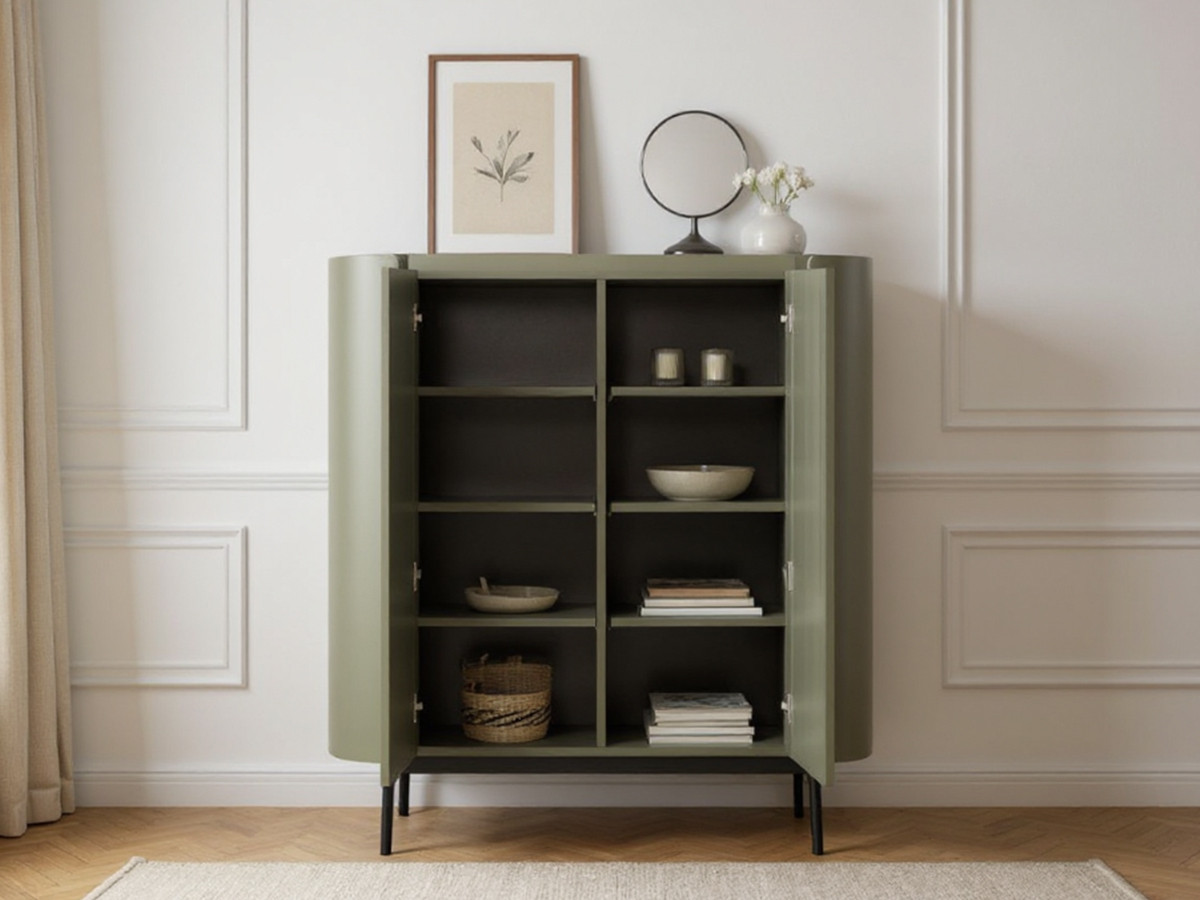 JAY 100 cm hoog dressoir met 2 deuren, noppeneffect