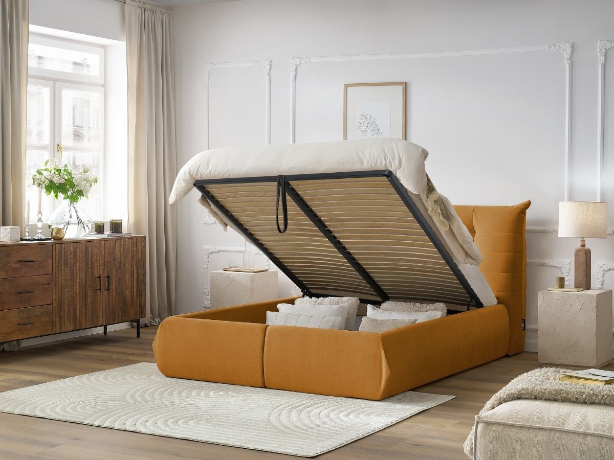 lit coffre clothilde de couleur orange