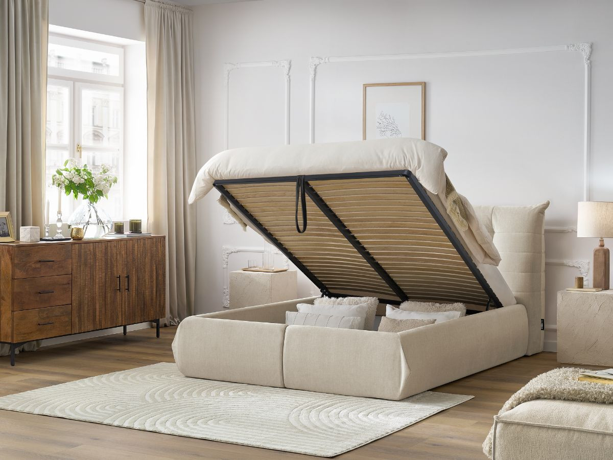 lit coffre clothilde de couleur beige