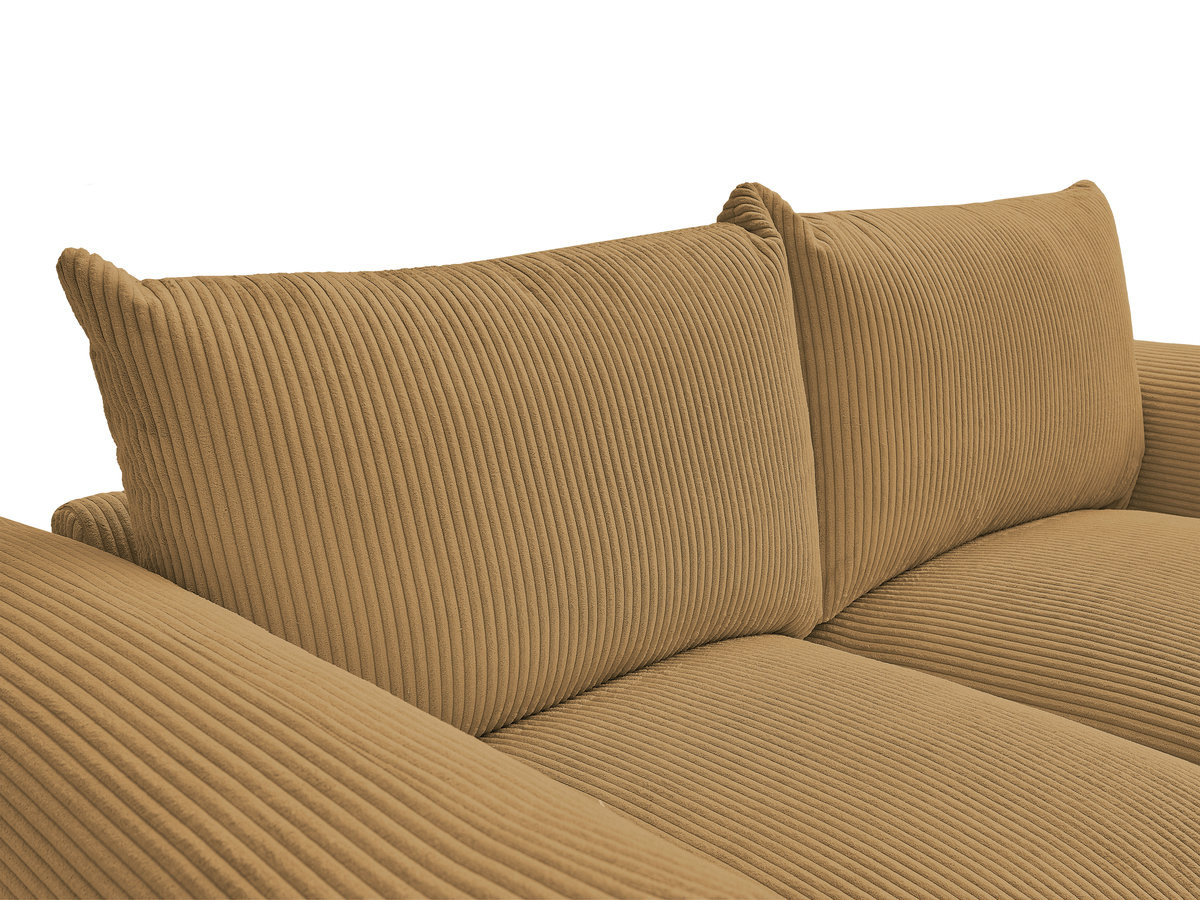 Canapé droit 2 places ERNEST velours côtelé jaune — vue 6