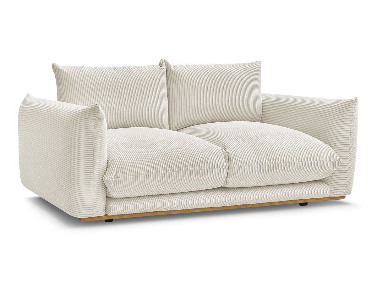 ernest vaste 2-zits rechte bank in corduroy stof gekleurd beige