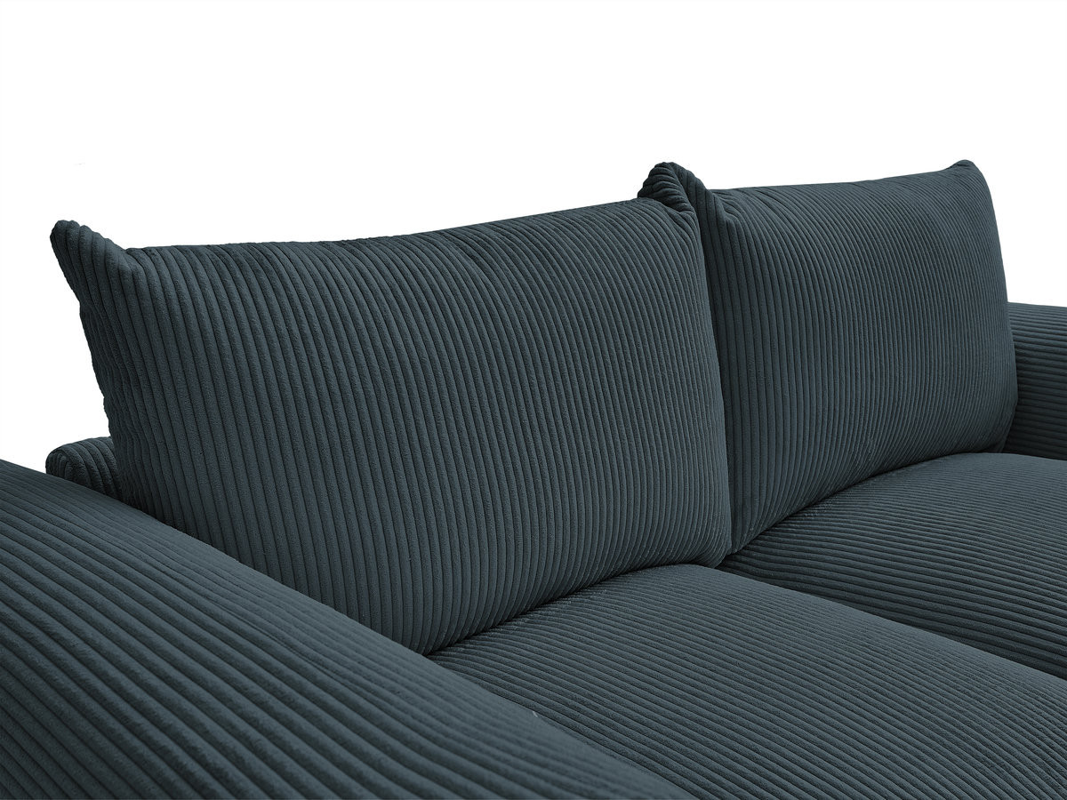 Canapé droit 2 places ERNEST velours côtelé bleu — vue 6