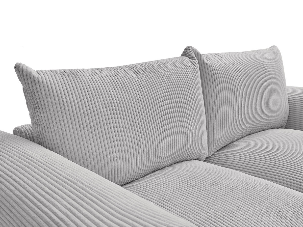 Canapé droit 2 places ERNEST velours côtelé gris clair — vue 6