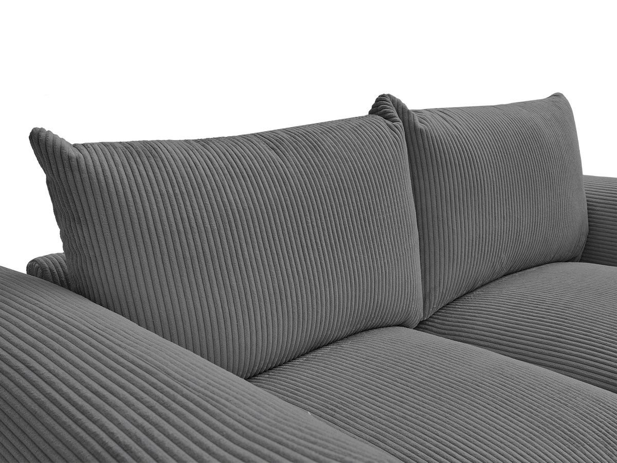 Canapé droit 2 places ERNEST velours côtelé gris foncé — vue 6