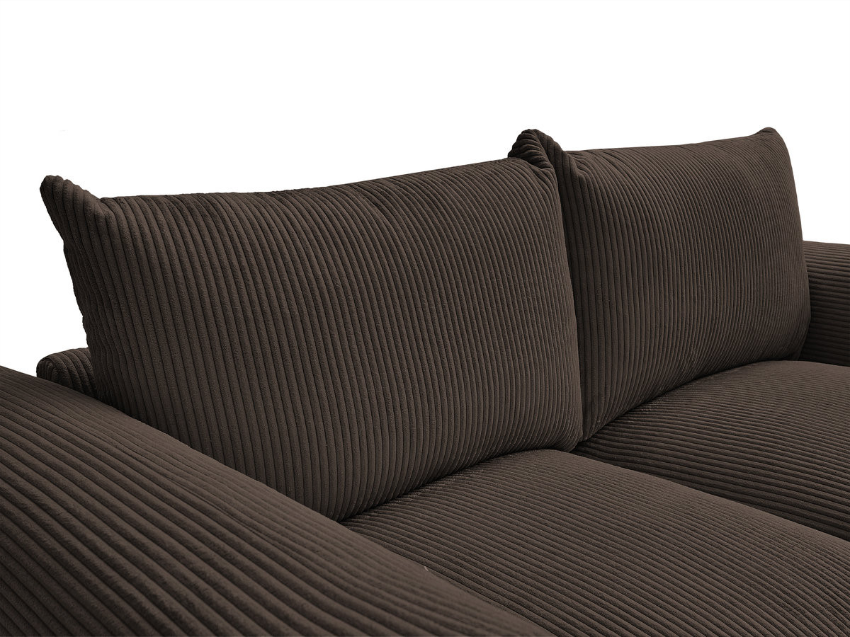 Canapé droit 2 places ERNEST velours côtelé marron — vue 6