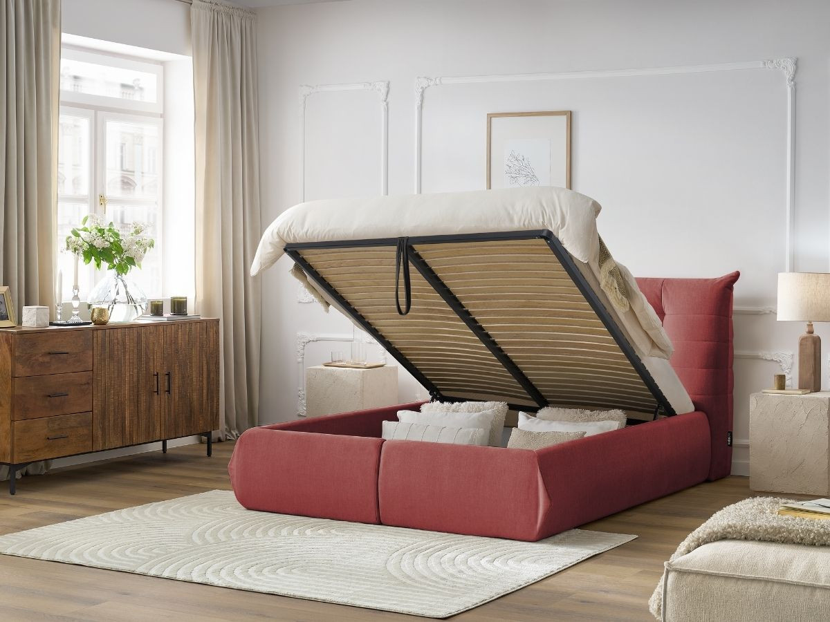lit coffre clothilde de couleur rouge